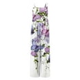 thumbnail image 7 of Summer Saving Wycnly Jumpsuits for Women Dressy Vintage Pleated Wide Leg Pocket Loose Baggy Strap Jumpsuits Overalls Summer Square Neck Sleeveless Floral Print Long Trendy Rompers Purple xl, 7 of 7