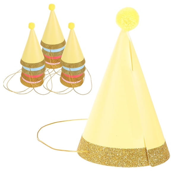 WEUVEB Assorted Color Cone Birthday Hats for Kids 12pcs Party Hats Festive Design Birthday Party Decoration
