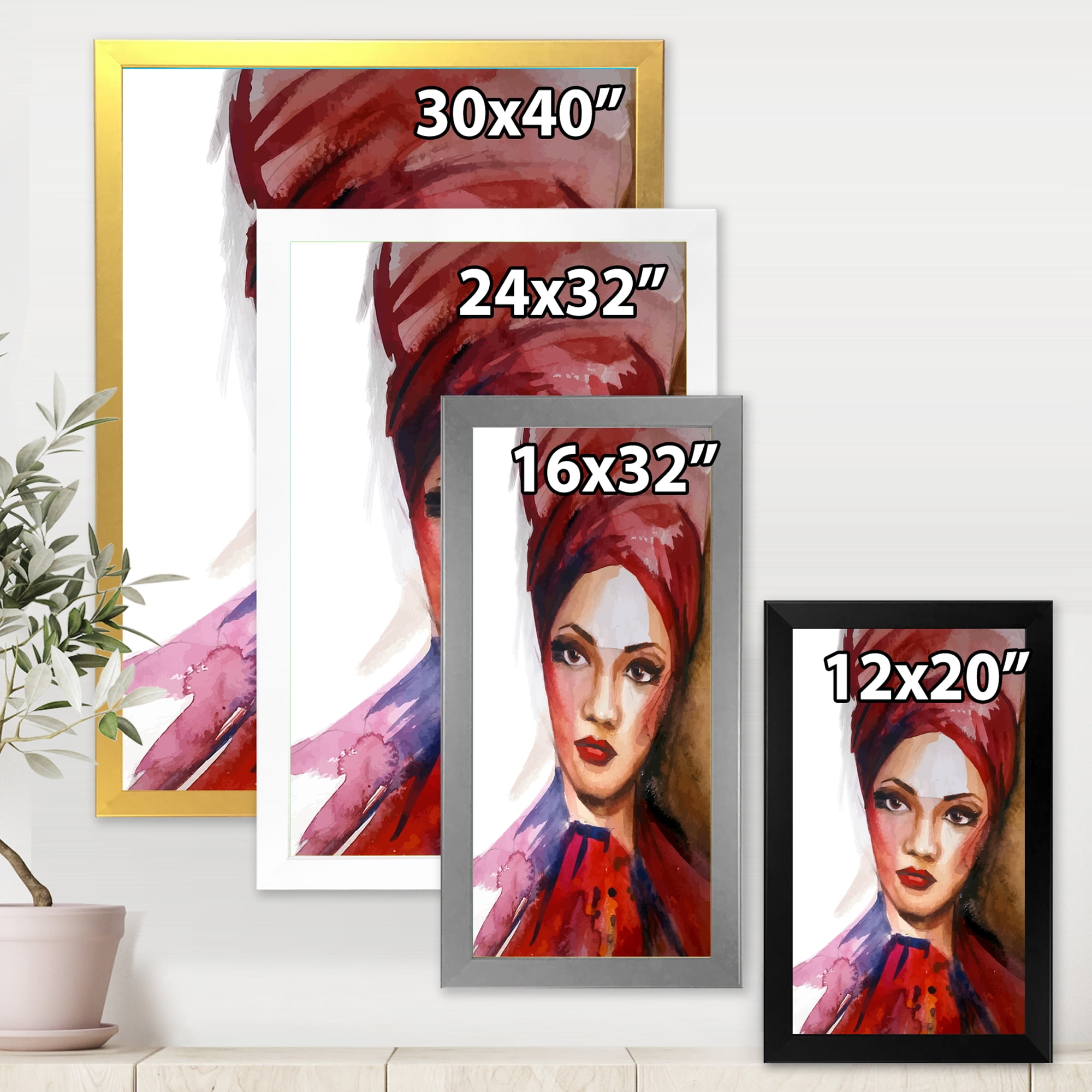 Designart 'Portrait of Young African American Woman I' Modern Framed Art Print