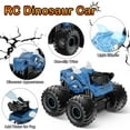 thumbnail image 6 of UUGEE Remote Control Dinosaur Car Toys for Boys, 2.4GHz RC Monster Trucks for Boy with Spray, Light & Sound, 360° Rotating All Terrain RC Cars Toys Christmas Gift for 3 4 5 6 7 8 Kids - Blue, 6 of 8