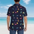 thumbnail image 3 of Lsque Space Dinosaur pattern Hawaiian Shirt for Men, Unisex Summer Beach Casual Short Sleeve Button Down Shirts-Small, 3 of 9