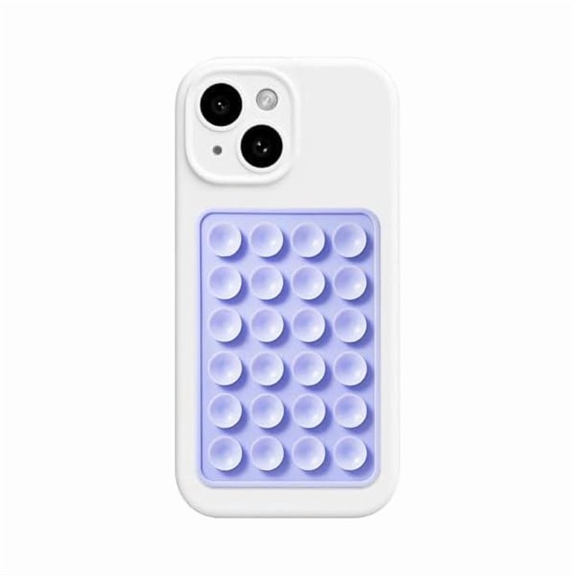 wonima02 Anteel Silicone Suction Phone Case Mount, Silicon Adhesive Suction Cup Phone Mount, Non Slip Sticky Phone Grip for Cellphone, Strong Grip Holder for Selfies and Videos (Lavender)