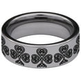 thumbnail image 4 of Shamrock Cross Tungsten Carbide Ring, 4 of 9