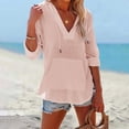 thumbnail image 2 of Weikingp Linen Blouses For Women Summer Shirts For Women Gauze Shirts For Women Oversized Dress Shirts For Women Linen Tunic Tops For Women Pink L, 2 of 7