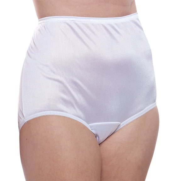Nylon Brief Panty (Style 331/Plain Jane) 4 Pack in White Size 11