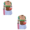 thumbnail image 1 of Camiseta de punto Sonducket Surtido colores llamativos y patrón de rayas clásico S 2Conjunto, 1 of 6