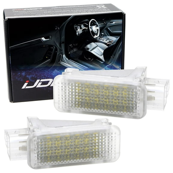 Full LED Door Courtesy Lamp Assy For Volkswagen, Audi A3 A4 A5 A6 A7 S3 S4 S5 S6 S7 Q5 Q7 TT, Porsche, OEM Replacement, 18-SMD Xenon White LED Lights & CAN-bus Error Free