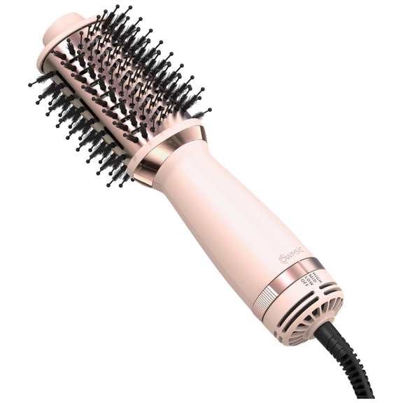 OWMSIC Blow Dryer Brush, Lightweight 4-in-1 Ionic Hair Dryer Brush with 3 Heat Settings, Anti-Frizz Ceramic Titanium Hot Air Brush for Home & Travel, Pink