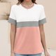 thumbnail image 5 of Tops Cortos para las Mujeres Casual Moda Rayas Impreso Cuello Redondo, Camiseta de Manga Corta para el Uso Diario, Fiesta Y Cómodo, 5 of 7