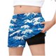 thumbnail image 1 of Pantalones de Playa Impresos de Doble Capa Respirables Pantalones de Natación de Cinco Cuartos de Cintura Elástica con Bolsillos, 1 of 6
