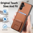 thumbnail image 5 of Allytechgroup Galaxy A54 5G Wallet Case with Card Holder, Hybrid TPU Back Cover Kickstand Bumper Anti-Scratch Slim Case Cover for Samsung Galaxy A54 5G, Brown, 5 of 8