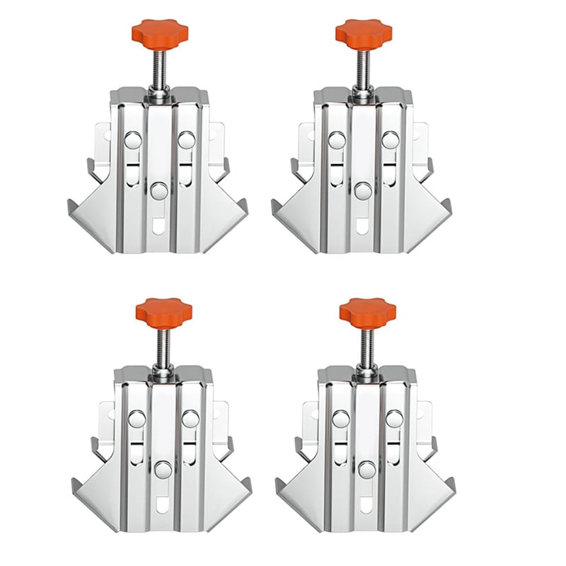 Stainless Steel Right Angle Clamp for Woodworking, Rust& 90 Degree Corner Clamps with Adjustable 4pcs