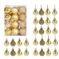 NAISHIER 48pcs Mini Christmas Balls Ornaments, Shatterproof Christmas Hanging Balls for Xmas Tree, Holiday, Wedding, Mardi Gras Party, Golden