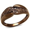 thumbnail image 1 of Alamode 3W1180-7 Femmes IP Bague en Laiton avec AAA Grade CZ en Café Léger - Taille 7, 1 of 1