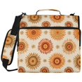 thumbnail image 2 of Zipper Binder with Shoulder Strap 2 inch 3 Ring Waterproof File Folder Organizer Bag 500 Sheet Repeating Sun Pattern, 2 of 8