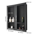 thumbnail image 5 of KFFKFF Recessed Wall Niche, 16 x 32 inch + 16 x 32 inch with Adjustable Shelf, 4-inch Thick Modern Storage Organizer for Soap and Shampoo, Square Corners, Waterproof Design, Black Finish for Bathroom, 5 of 9