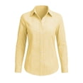 thumbnail image 7 of Tqcoqu Women's Gingham Plaid Point Collar Button Down Blouses,Long Sleeve Slim Fit Casual Shirt Tops,Office Work Dress Shirt,Yellow Women's S-XXL, 7 of 7
