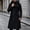 Black-B, variant on Men's Thermal Long Hooded Winter Trench Coat Wool Blend Overcoat Business Casual Zipper Jacket Outwear with Button Windproof Hood Collar