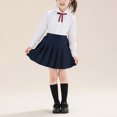 thumbnail image 4 of Mnyotv Girls White Uniform Shirts with Bow Cotton Button Down Shirts Long Sleeve Fall Clothes Tops Size 14-15Y, 4 of 9