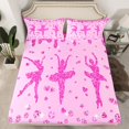 thumbnail image 2 of jejeloiu Girly Ballet Twin Sheet Sets,Ballerina Dancer Twin Fitted Sheet,Pink Bling Diamond Flat Sheet For Teens,Luxury Bedroom Decor,3pcs, 2 of 7