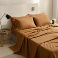 thumbnail image 5 of Simple&Opulence 100% Linen Sheet Set Solid Color- 6 Pcs Washed French Flax Bed Sheets (1 Flat Sheet, 1 Fitted Sheet, 4 Pillowcases) - Breathable Home Collection (Basic Rust, King), 5 of 8