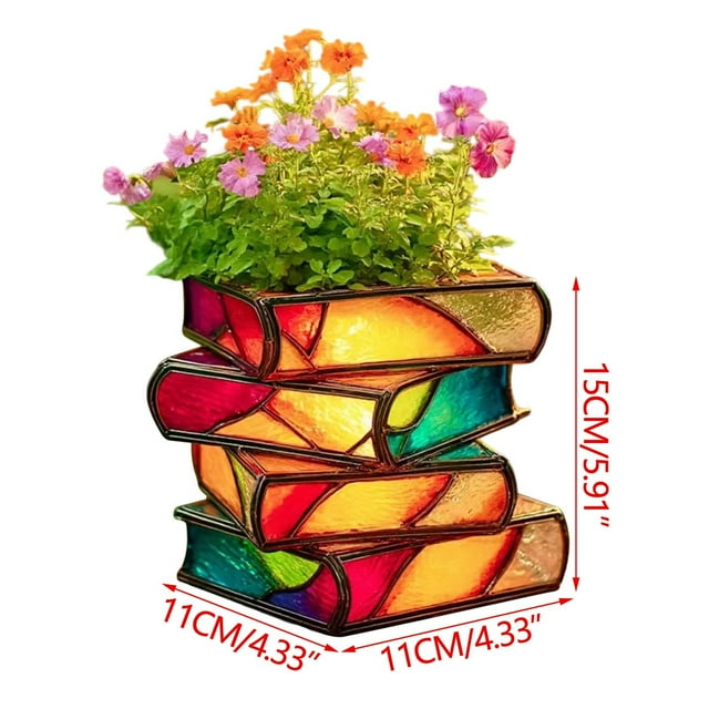 Pots for Plants Stacking Books Resin Seeder Mini Table Pot for Small Plant and Decorative Usesmall Pots for Plants