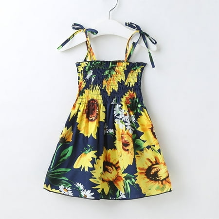 

Leutsin Fashion Summer Girls Skirt Children Pringting Sling Dress
