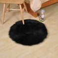 thumbnail image 2 of European Imitation Wool Bedside Living Room Carpet Round Diameter 60 Grey, 2 of 8