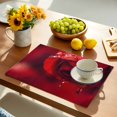 thumbnail image 5 of Placemats Set of 6, Red Rose Place Mats Nature Water Drops Tablemats Washable Placemat Table Decoration for Kitchen Table Dinner Party Home Decor Indoor Outdoor 13x19 Inch, 5 of 9