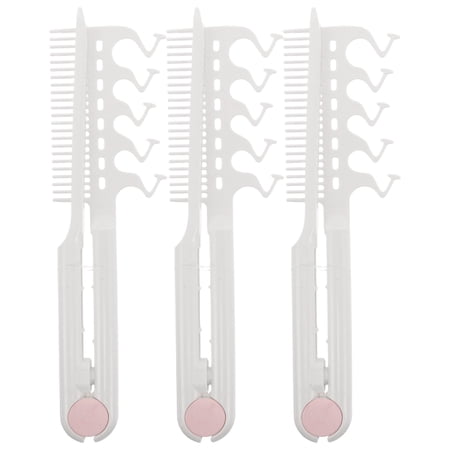 FUTUREORYY 3Pcs Compact Foldable Hair Straightening Comb with V Shape for Easy Portable Styling