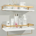 Afuly Decorative White Floating Shelves, Gold Metal, 16.5 inch, Wall ...