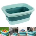 thumbnail image 4 of Soumake Foldable Wash Basin Plastic Portable Pool Foot Bath Basin Kitchen Fruit Vegetable Washing Basin Footbath Tub Camping Laundry Car Wash Basin, 4 of 7