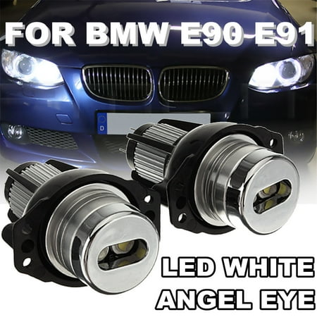 MATCC 2pcs 12V LED Angel Eyes Halo Rim Bulb Side Marker Light Lamp For  E90 E91 06-08 Ultra Bright 7000K