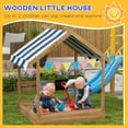 thumbnail image 5 of YIYADO  Wooden Sandbox with Shade Canopy & Playhouse Design, Brown, 5 of 6