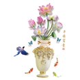 thumbnail image 4 of Pegatina de pared,Estilo chino de la decoración de la pared Pegatina DIY Obra de arte,Vinilos Decorativos Flor Mural Creativo Elegante,Art Decal Porch Wallpaper Sala de estar Estilo A, 4 of 9