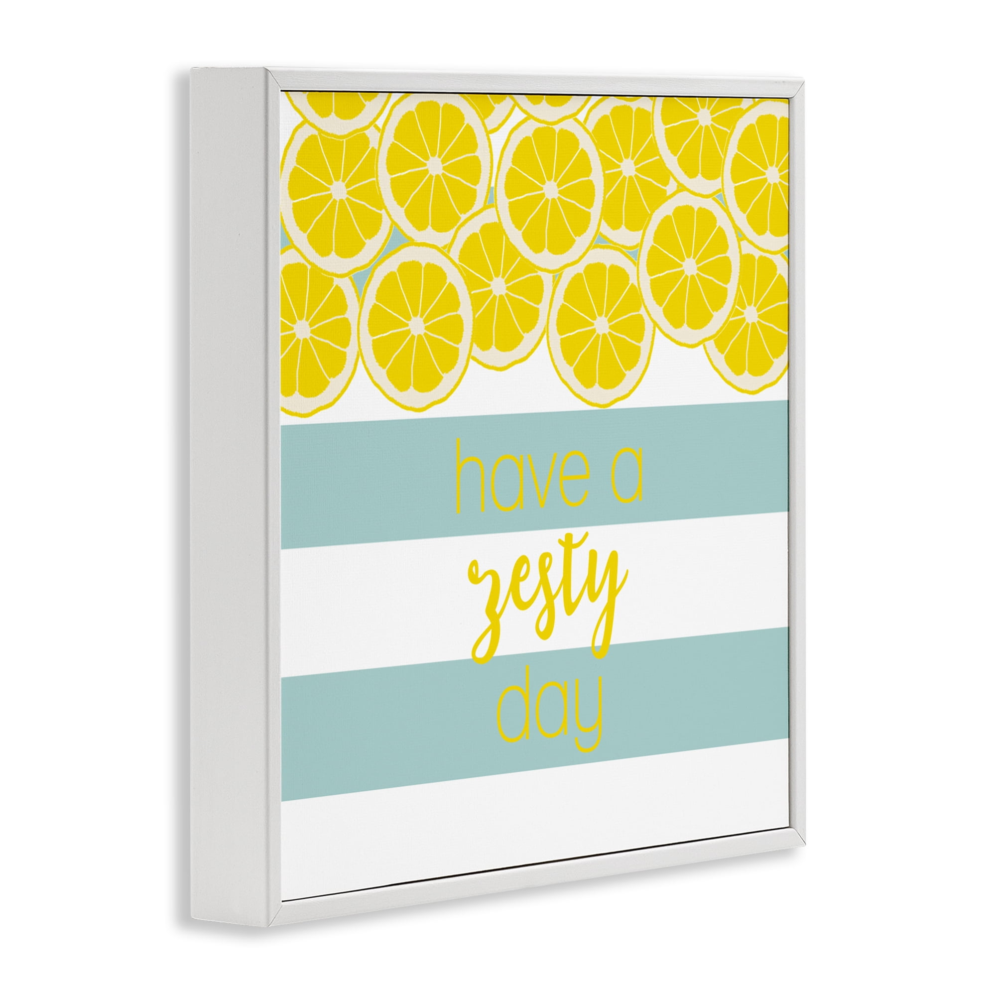 Stupell Industries Zesty Citrus with Stripes White Framed Giclee Art, design by Anna Quach