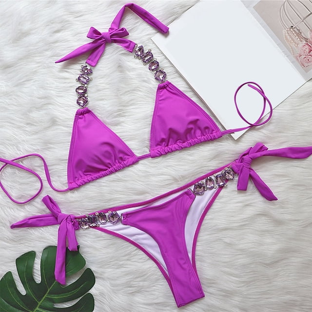 Traje de baño para mujer Traje de baño de color sólido para mujer + bañador y bikini de moda Traje de baño dividido Trajes de baño para mujer