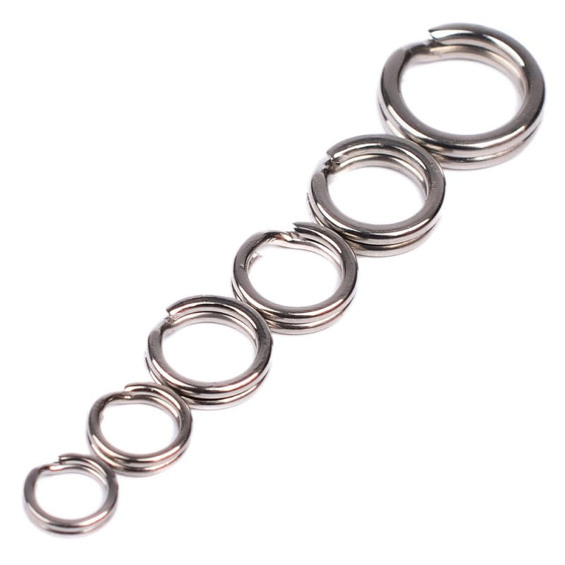 3#-8# HEAVY DUTY Split Rings 100PCS Stainless Steel Assorted Fishing Tackles 