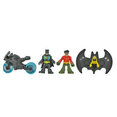 Fisher Price Imaginext Super Friends Batman Batcave Batman, Robin, Motorcycle, and Flight