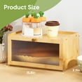 thumbnail image 5 of VUSIGN Bamboo Bread Box Acrylic Transparent Window Storage Container, Kitchen Countertop, 5 of 7