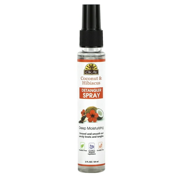 Okay Pure Naturals Coconut & Hibiscus Detangler Spray, 2 fl oz (59 ml)