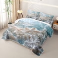 thumbnail image 3 of spefrowx 3D Underwater White Jellyfish Twin Quilt Set for Teens, Pale Aqua Sculpted Spotted Starfish Coral Twin Coverlet Set, 2-Piece, 3 of 7