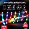 thumbnail image 5 of Monster Basics Indoor 50 ft USB Powered Sound-Reactive RGB Color Flow LED Strip Lights, 5 of 8