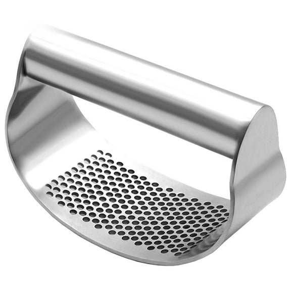 Ghojet 430 Stainless Steel Garlic Press Manual Garlic Crusher Curved Garlic Grinding Cutter Multifunctional Garlic Grinder Kitchen Utensils Easy to Clean for Home Use