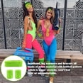 thumbnail image 4 of 80s accessories outfit women, 80s clothing women's set with bum bag, headband, leg warmers, bracelets, glasses and earrings for carnival neon 80s party outfit women, 4 of 7