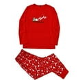 thumbnail image 5 of Yuanyu Matching Family Pajamas Sets Christmas PJ's Long Sleeve Tee and Bottom Loungewear, 5 of 8