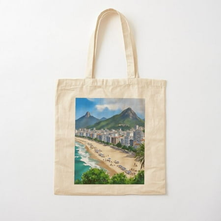 Copacabana Beach Rio De Janeiro Brazil Canvas Tote Bags, Reusable Shopping Bag