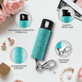 thumbnail image 3 of Pepper Spray Safety Twist Top Glow-in-Dark, 16 ft Range, Teal Rhinestone Design Pepper Spray Keychain, Self Defense by Guard Dog Security, 1 pack, 3 of 9