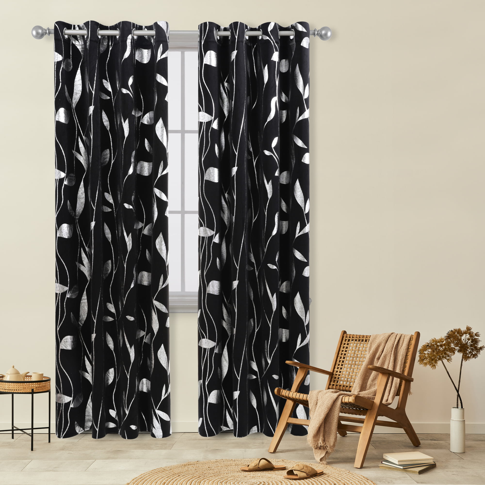 2 Panels Blackout Curtains Velvet Thermal Insulated Window Treatment 52 x 84 