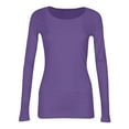 thumbnail image 4 of Women's Crew Neck Long Sleeve T-Shirts Ribbed Knit Casual Tops Tee Slim Fitted Basic Shirts, 4 of 4